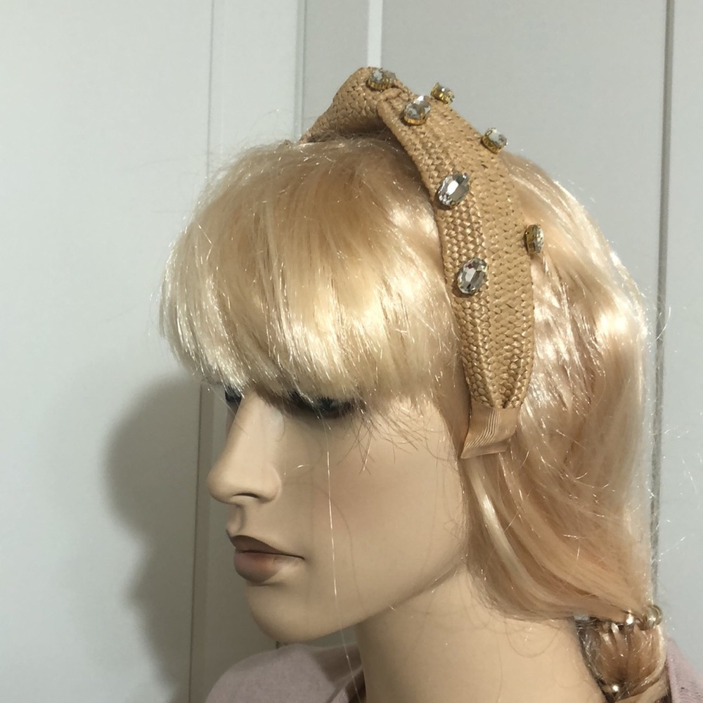 Woven Knot Headband with Large Rhinestones Designs - NWT